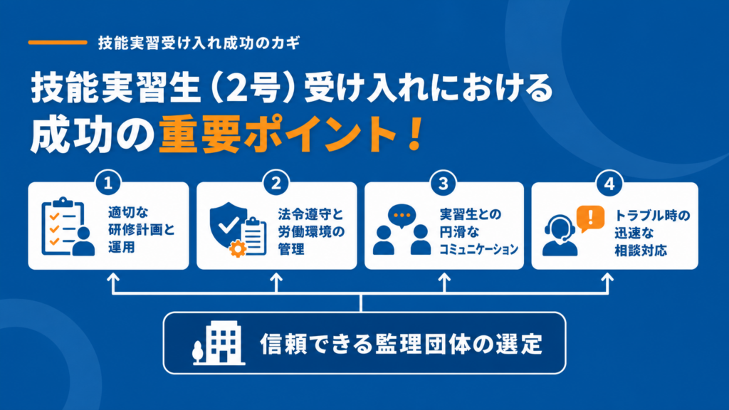 技能実習2号の受け入れで失敗しないための注意点と相談先