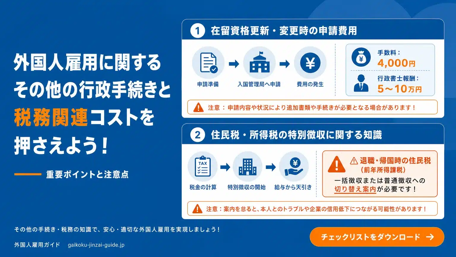 その他の行政手続き・税金関連の「費用」と注意点