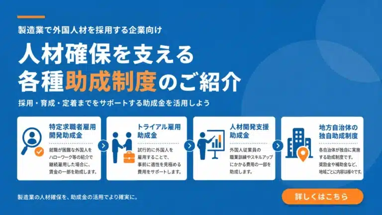 外国人雇用で使える助成金一覧｜金額・要件・申請の流れを解説