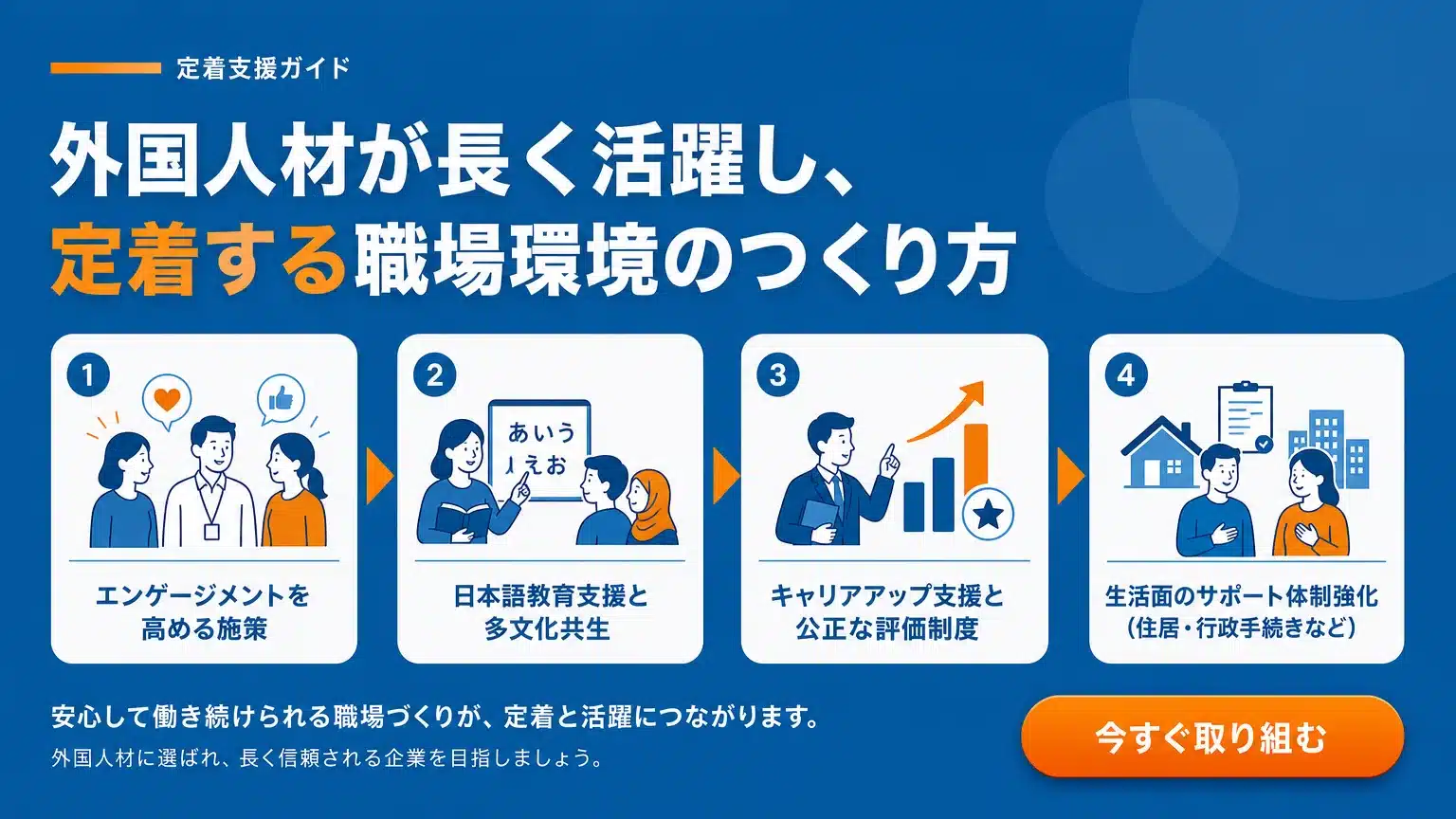 定着率向上に直結する!外国人材が「長く働きたい」と感じる職場環境の作り方