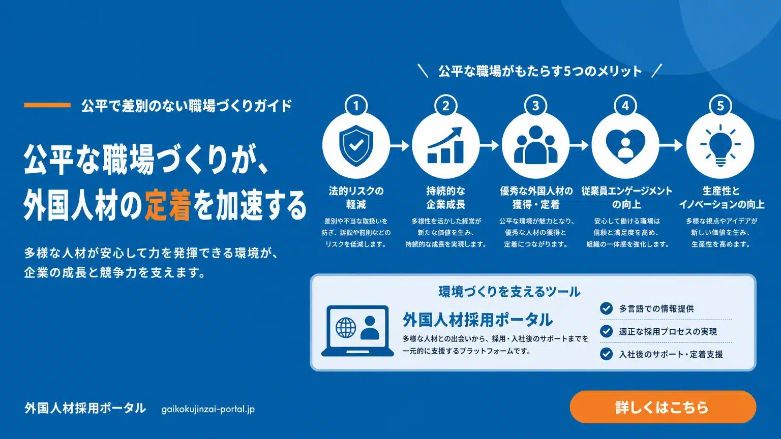 外国人材の定着を加速させる、差別のない公平な職場環境構築