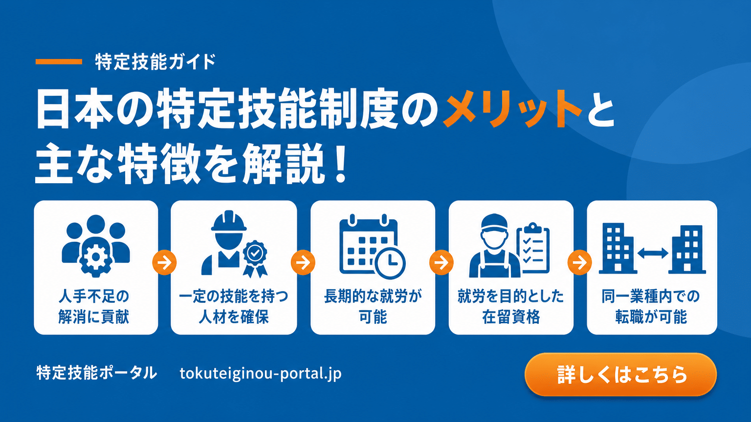 特定技能制度のメリットと主な特徴