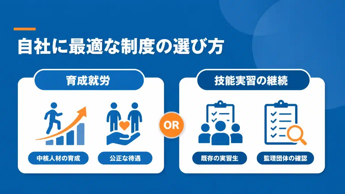 企業が選択する育成就労・技能実習制度の判断基準