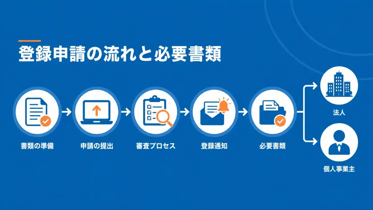 登録申請手続きの流れと必要書類
